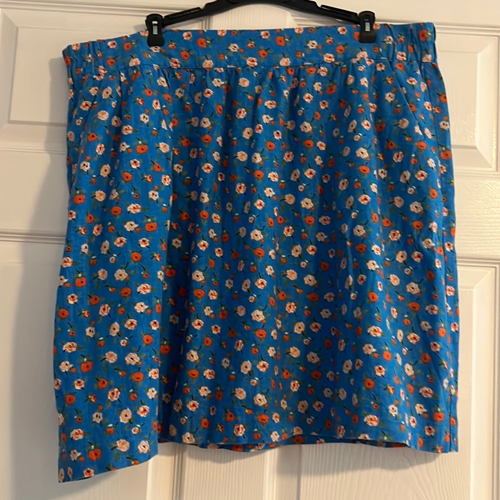 LOFT Blue Floral Mini Skirt
